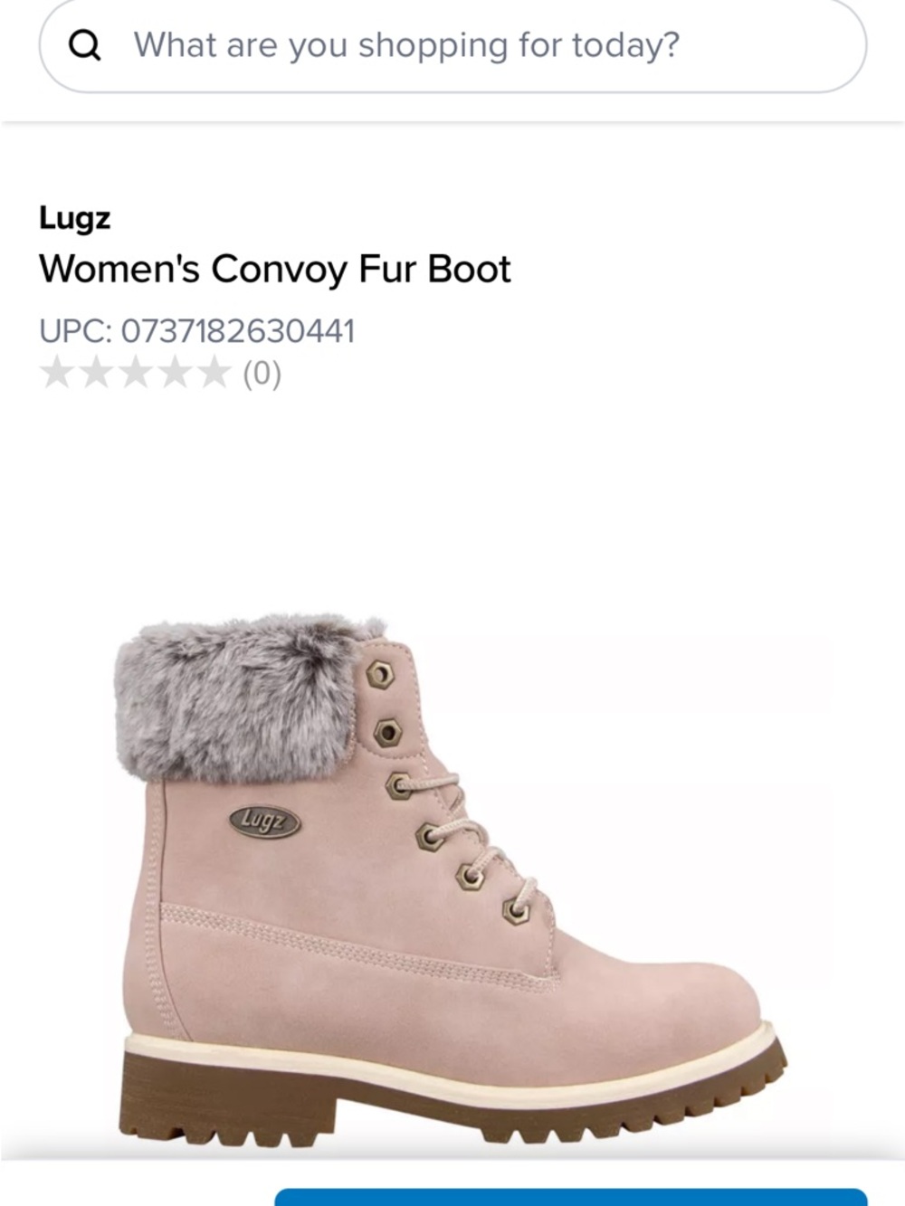 Lugz Women's Convoy Fur Boot in Blush Pink with Gray Collar